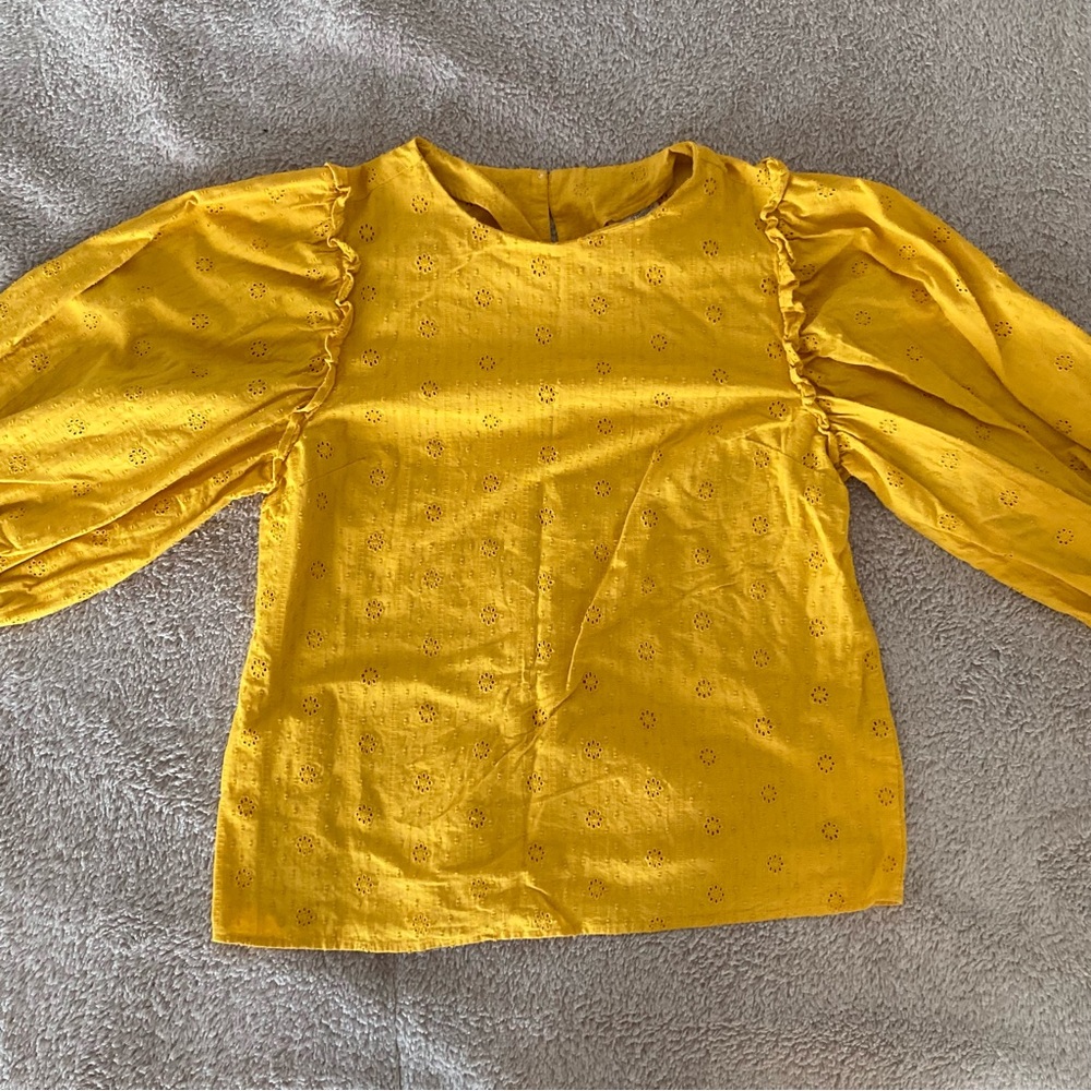 Universal Thread Yellow Eyelet Blouse - Picture 2 of 8